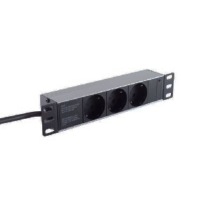 10" Steckdosenleiste 3-fach, 1HE, schwarz 09-263935