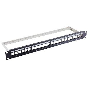 19&quot; Keystone Panel, 24-fach, 1HE, STP, schwarz 75066