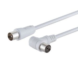 Antennenkabel, Winkel/ Gerade, >80 dB, weiß, 10m 80038-32