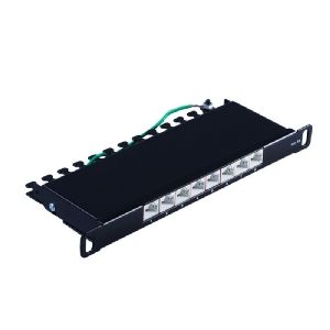Slim Patchpanel Cat. 6A, 8 Port 0,5HE, 10” 08-67050