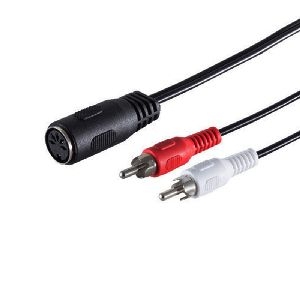5-pol. DIN-Kupplung – 2 Cinch-Stecker, 0,2m 10511