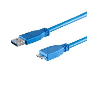 USB-A Adapterkabel, Micro-B, 3.0, blau, 1,8m 77192