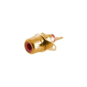 Cinch - Einbaubuchse, vergoldet, rot 52091-R