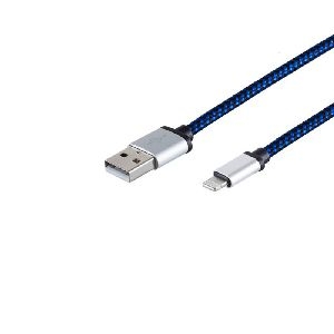 8-Pin, Ladekabel, Nylon, blau, 2m 14-50022