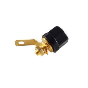 Bananeneinbaubuchse, vergoldet, schwarz 56301-S