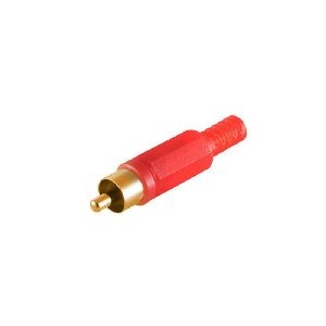 Cinchstecker - rot - vergoldet Kontakte 51400-RG