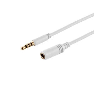 Audioverlängerung, 3,5mm, TRRS, slim, weiß, 1m 33111