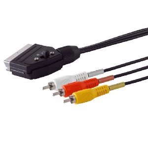 Scart-Stecker mit Schalter/ 3 Cinchst. (Y/R/W) 2m 98034
