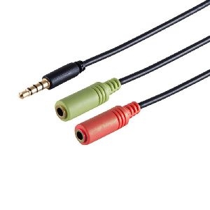 Headset Y-Adapter, TRRS Stecker, 3,5mm, CTIA 14-05041
