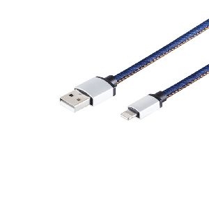 8-Pin, Ladekabel, Jeans, blau, 2m 14-50028