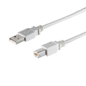USB-A Adapterkabel, USB-B, 2.0, grau, 1,8m 77022