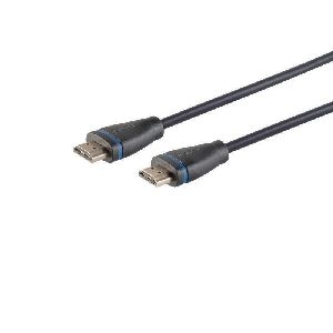 High Speed HDMI Kabel, UHD, Eco, sw/blau, 0,5m 10-05015