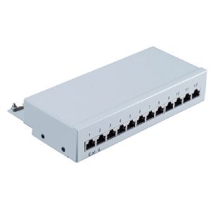 Patchpanel Cat.6, 12-Port lichtgrau 75073