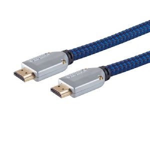 HDMI Kabel verg. Stoffmantel blau 2m 77472-ETBCL