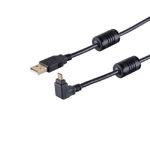 USB-A Winkelkabel, Micro-B, 2.0, 90° oben, 1m 13-10002